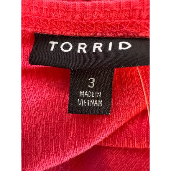 Torrid 3X NWT Rouge Red Dress Textured Knit Flutter Back Tie Dress - Picture 2 of 14